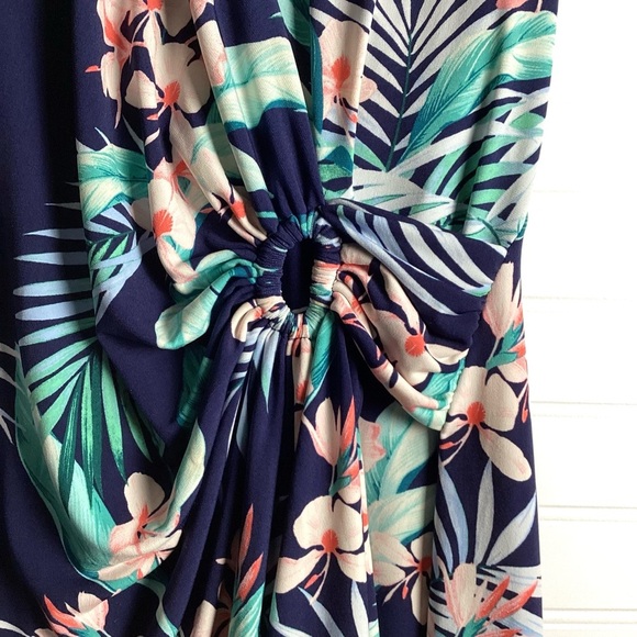 Tommy Bahamas Dress Women CS/TP Ladies Blue Floral Outdoors Polyester Casual - Picture 5 of 9